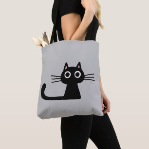 Curious Black Kitty Cat Kitten Fun Mode Tote Bag