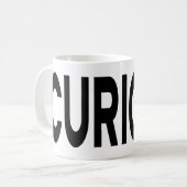 CURIOUS Black Typography Koffiemok (Voorkant links)