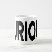 CURIOUS Black Typography Koffiemok (Center)