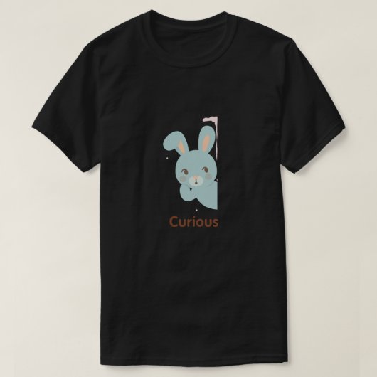 Curious Bunny – Pastel Character T-Shirt (Design voorkant)