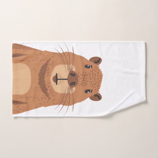 Curious Capybara Portrait Bad Handdoek (Handdoek)