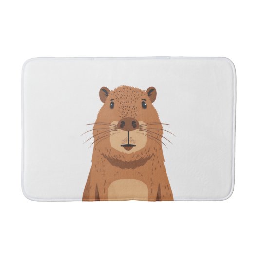 Curious Capybara Portrait Badmat (Voorkant)