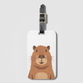 Curious Capybara Portrait Bagagelabel (Voorkant (verticaal))