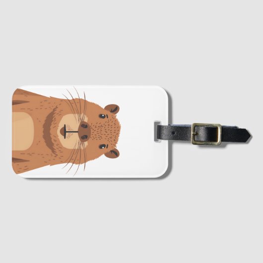 Curious Capybara Portrait Bagagelabel (Voorkant (horizontaal))