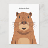 Curious Capybara Portrait Briefkaart (Voorkant)