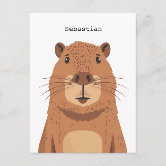 Curious Capybara Portrait Briefkaart (Voorkant)
