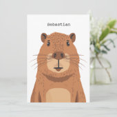 Curious Capybara Portrait Kaart (Staand voorkant)