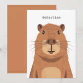 Curious Capybara Portrait Kaart (Voorkant / Achterkant)