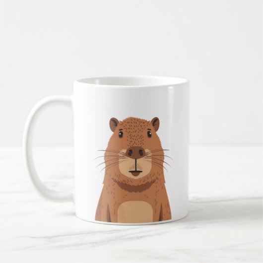 Curious Capybara Portrait Koffiemok (Links)