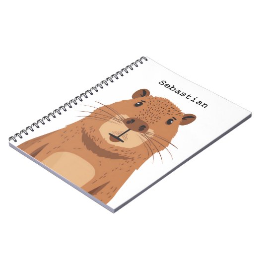 Curious Capybara Portrait Notitieboek (Linkerzijde)