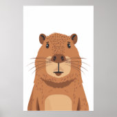 Curious Capybara Portrait Poster (Voorkant)