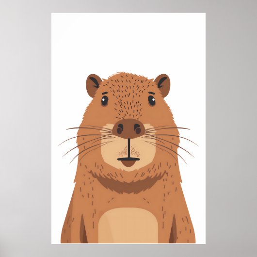Curious Capybara Portrait Poster (Voorkant)