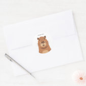 Curious Capybara Portrait Ronde Sticker (Envelop)