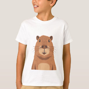 Curious Capybara Portrait T-shirt