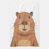 Curious Capybara Portrait Theedoek (Verticaal)