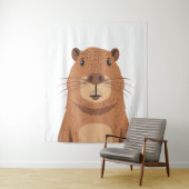 Curious Capybara Portrait Wandkleed (In situ)