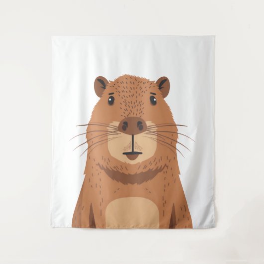Curious Capybara Portrait Wandkleed (Voorkant)