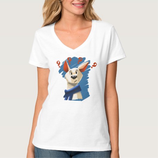 Curious Cartoon Dog on Blue - Speelse Huisdier T-shirt (Voorkant)