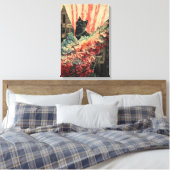 Curious Cat - Abstracte kunst Canvas Afdruk (Insitu (Slaapkamer))
