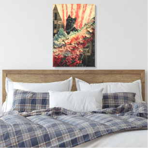 Curious Cat - Abstracte kunst Canvas Afdruk