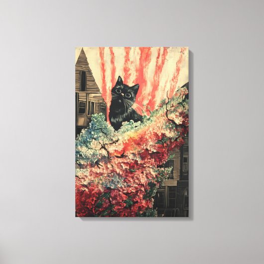Curious Cat - Abstracte kunst Canvas Afdruk (Voorkant)