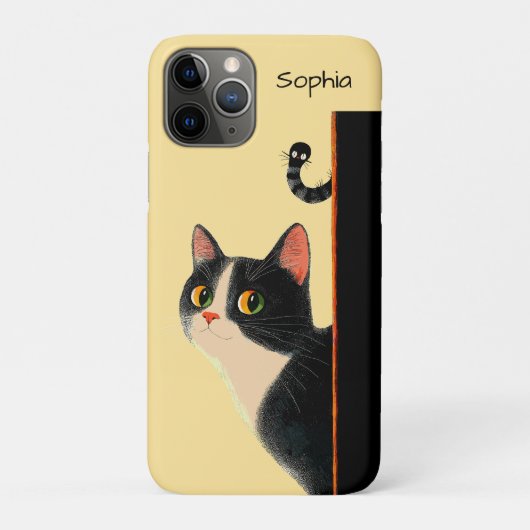 Curious Cat and Sneaky Worm Case-Mate iPhone Case (Achterkant)