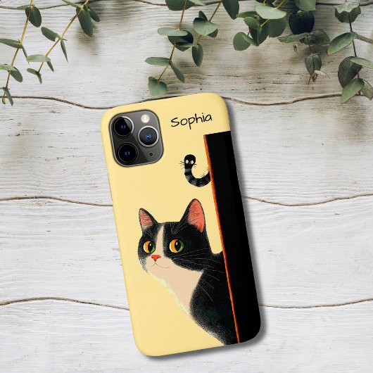 Curious Cat and Sneaky Worm Case-Mate iPhone Case