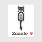 Curious Cat Black Sticker (Vel)