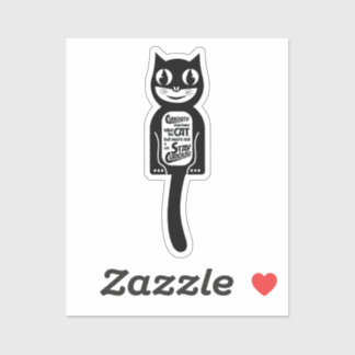 Curious Cat Black Sticker