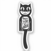 Curious Cat Black Sticker (Voorkant)