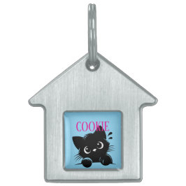 Curious Cat Gepersonaliseerd  Huisdieren Naamplaatje