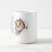 Curious Cat Peek – Funny & Cute Mug Koffiemok (Voorkant links)