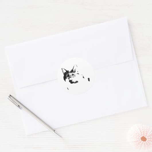 Curious Cat Vinyl Sticker (Envelop)