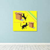 Curious Cats and Their Favorite Box Canvas Print (Insitu (Houten vloer))