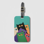 Curious Cats Bagagelabel (Voorkant (verticaal))