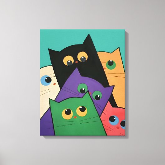 Curious Cats Canvas Afdruk (Voorkant)