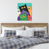 Curious Cats Canvas Afdruk (Insitu (Slaapkamer))