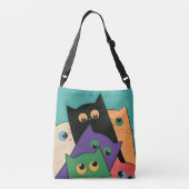 Curious Cats Crossbody Tas (Achterkant)