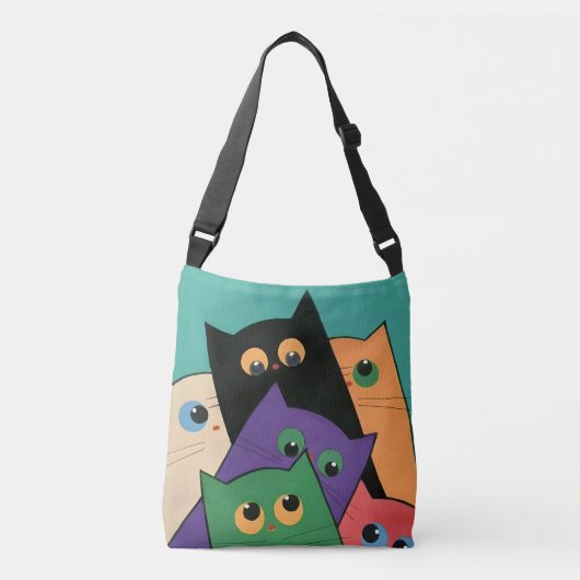 Curious Cats Crossbody Tas (Voorkant)