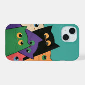 Curious Cats iPhone 15 Case (Achterkant horizontaal)