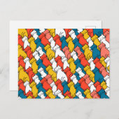 Curious Cats kleurrijk Briefkaart (Voorkant / Achterkant)