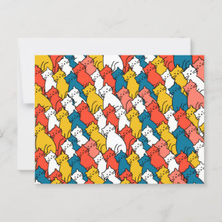 Curious Cats kleurrijk Briefkaart