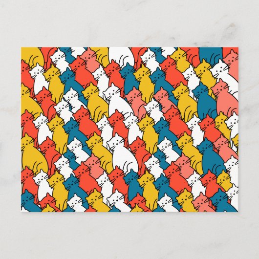 Curious Cats kleurrijk Briefkaart (Voorkant)