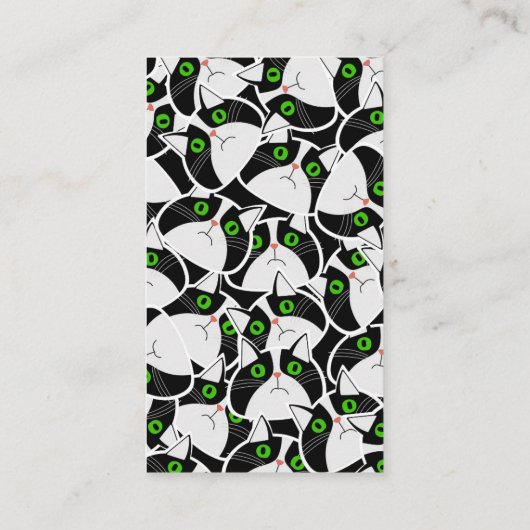 Curious Cats on a Garden Wall Visitekaartje (Achterkant)