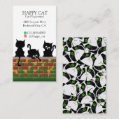 Curious Cats on a Garden Wall Visitekaartje (Voorkant / Achterkant)