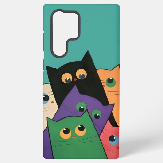 Curious Cats Samsung Galaxy Hoesje (Achterkant)