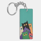Curious Cats Sleutelhanger (Voorkant Links)