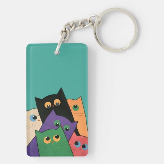 Curious Cats Sleutelhanger (achterkant)