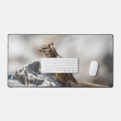 Curious Chipmunk in Nature Bureaumat (Keyboard & Muis)