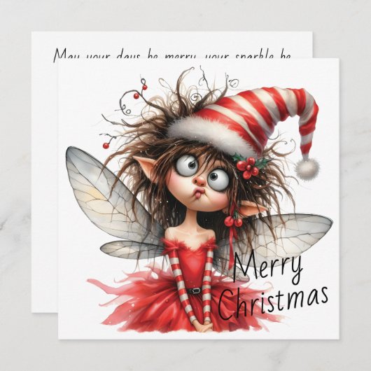 Curious Christmas Fairy – Holiday Card (Voorkant / Achterkant)